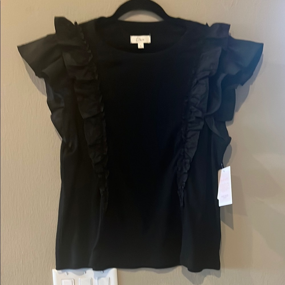 Black Ruffled Top